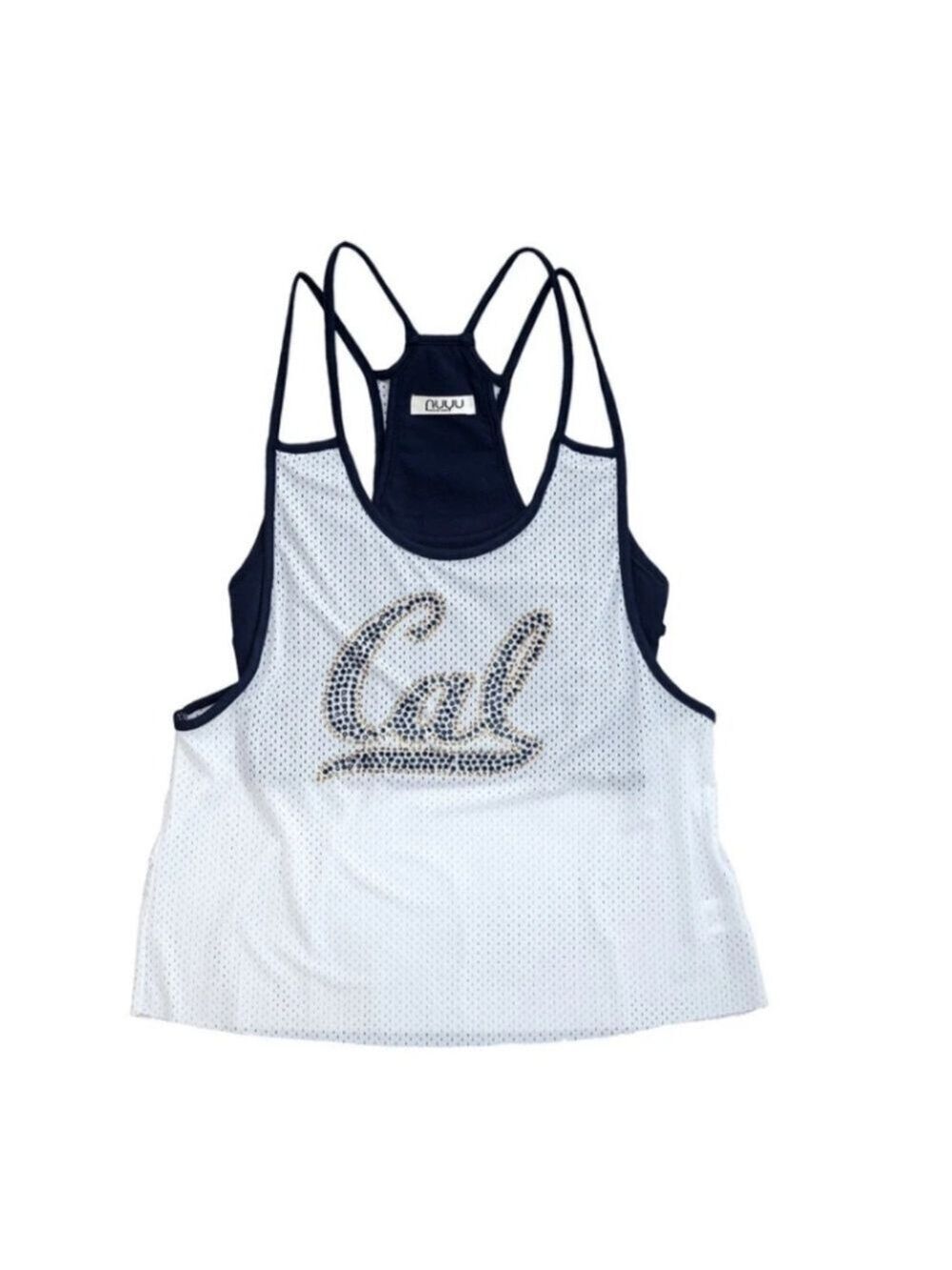 University of California Berkeley Rhinestone Mesh Tank Top with Strappy Bralette